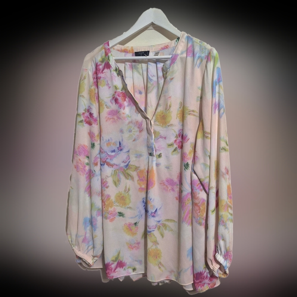 Tahari Pastel Floral Blouse